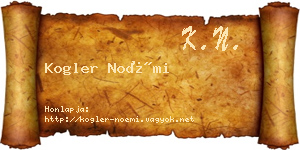 Kogler Noémi névjegykártya