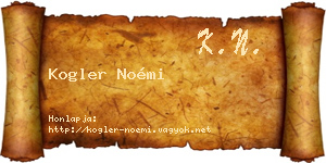 Kogler Noémi névjegykártya